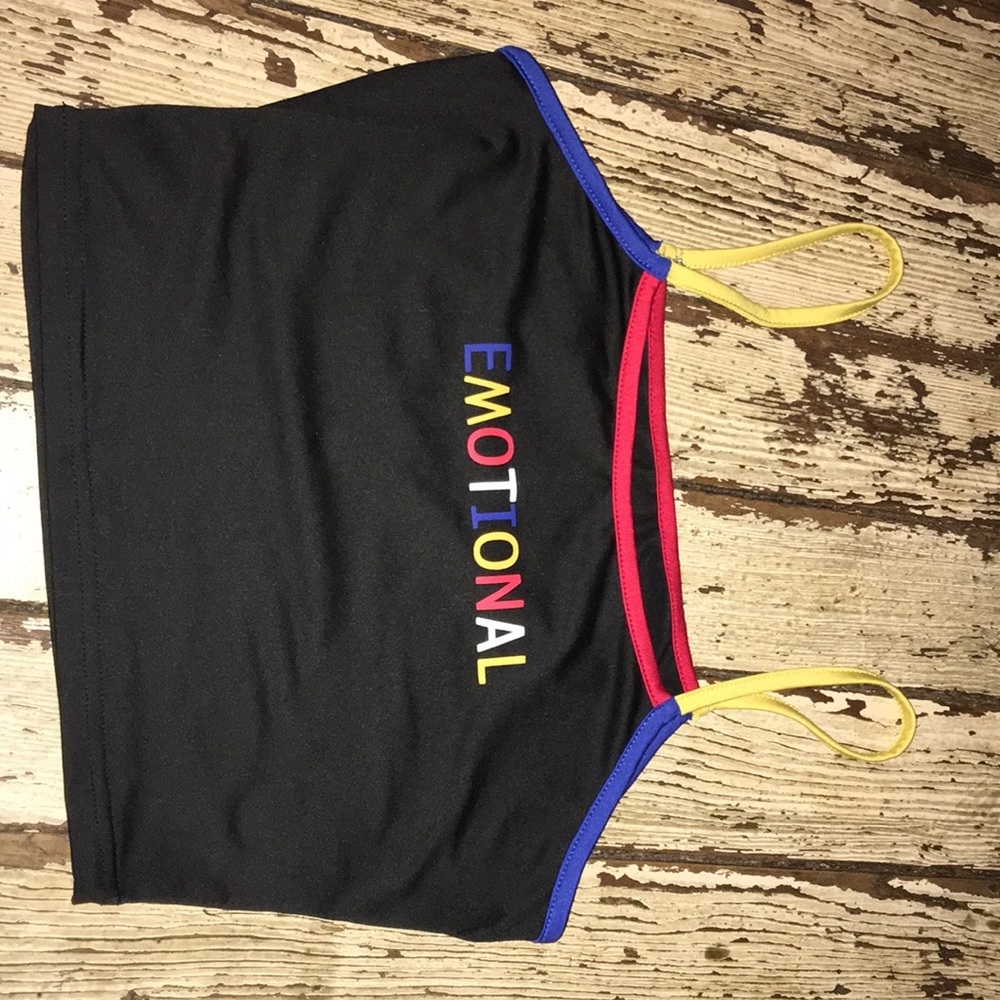 Crop top with emotional lettering